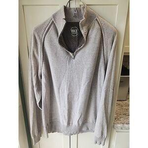 BKE‎ Mens XL Grey Athletic Fit 1/4 Zip Pullover Long Sleeve Sweater